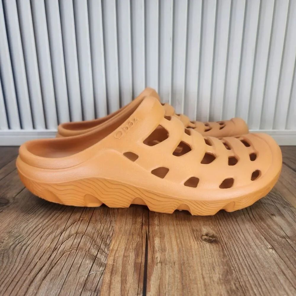Oboz Whakata Coast Recovery Clogs Womens Size 10 Melon Orange Comfort Sandals